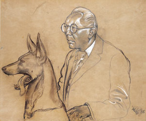 Hugo Erfurth with his Dog Ajax